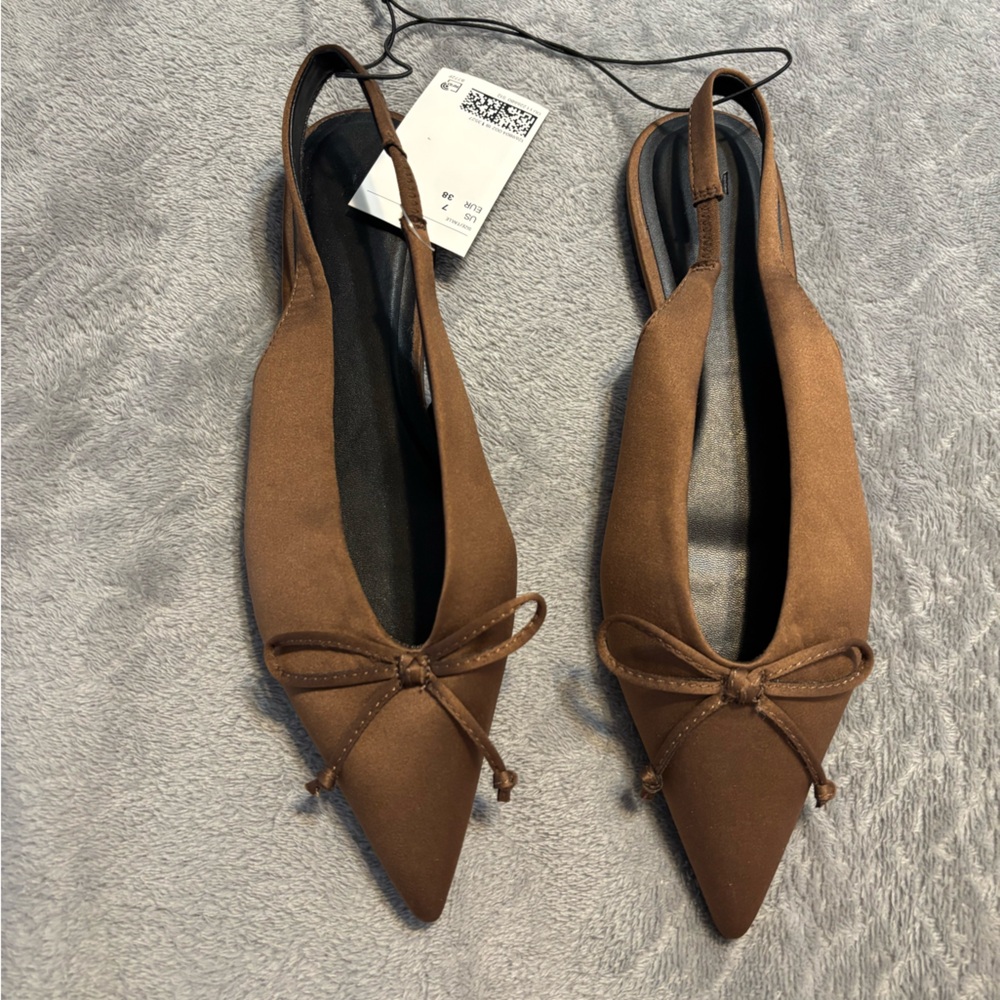 Elegant Brown Women's Slingback Flats